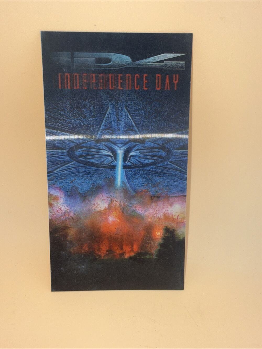 ID4 Independence Day Movie Promo Lenticular Card White House Blasted Aliens 1996